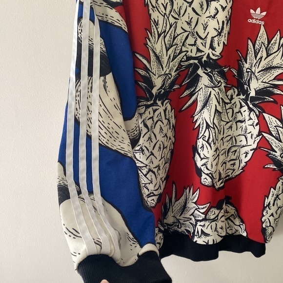 adidas x Farm Pineapple Print Boyfriend Pullover Sweatshirt - Picture 10 of 12